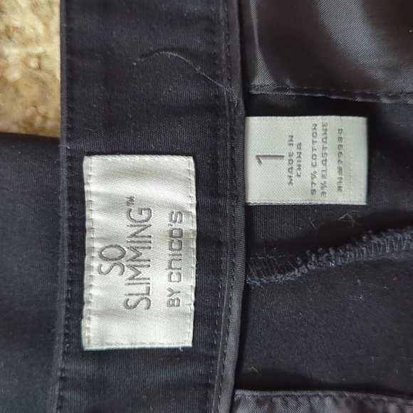 Chico's So Slimming Black Straight Leg Business Professional Pants Size 8 - Picture 2 of 9